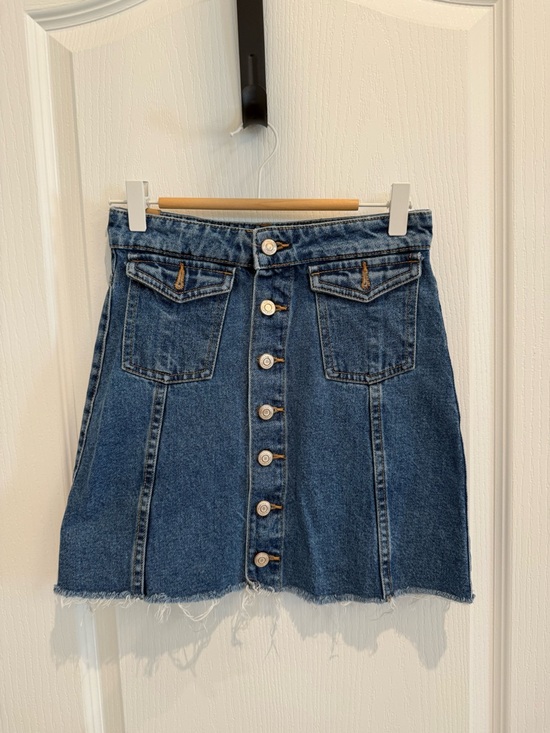 Zara Dresses & Skirts - Zara Dark Blue Button-Front Denim Mini Skirt